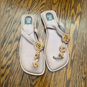 ANNA SUI super cute flats sandals/slippers with beaded detail Size 38